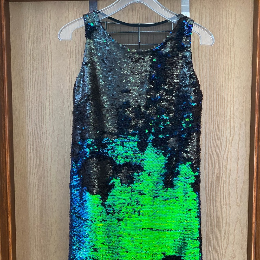 Nicole Miller, Mojito Scale Sequin Dress, Size 6